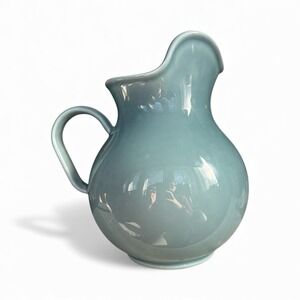Matceramica Portugal ceramic pitcher Raised Dot Borde Aqua blue celadon green